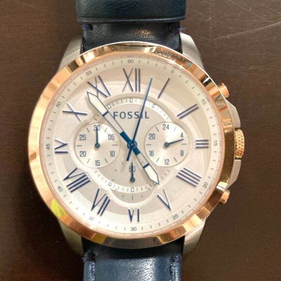 NIB! Fossil FS4930 Grant Chronograph Men’s Wrist Watch w/ Box & Papers FREE SHIP - Picture 2 of 9
